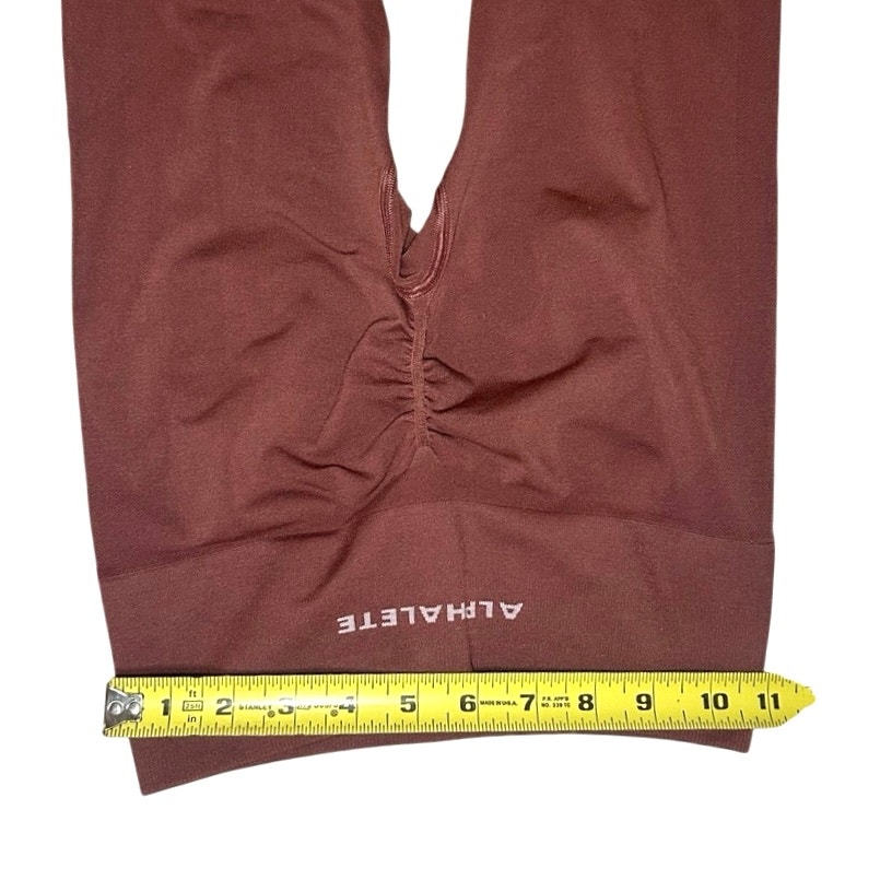 Alphalete Amplify Scrunch High Rise Leggings Workout Gym Burgundy Red Womens Xs — image 4 of 8